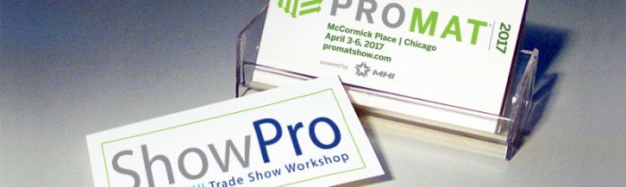 ShowPro & ProMat Logos on Business Cards