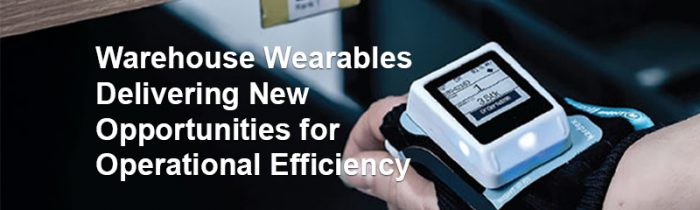 person wearing a wearable technology system scanning a QR code